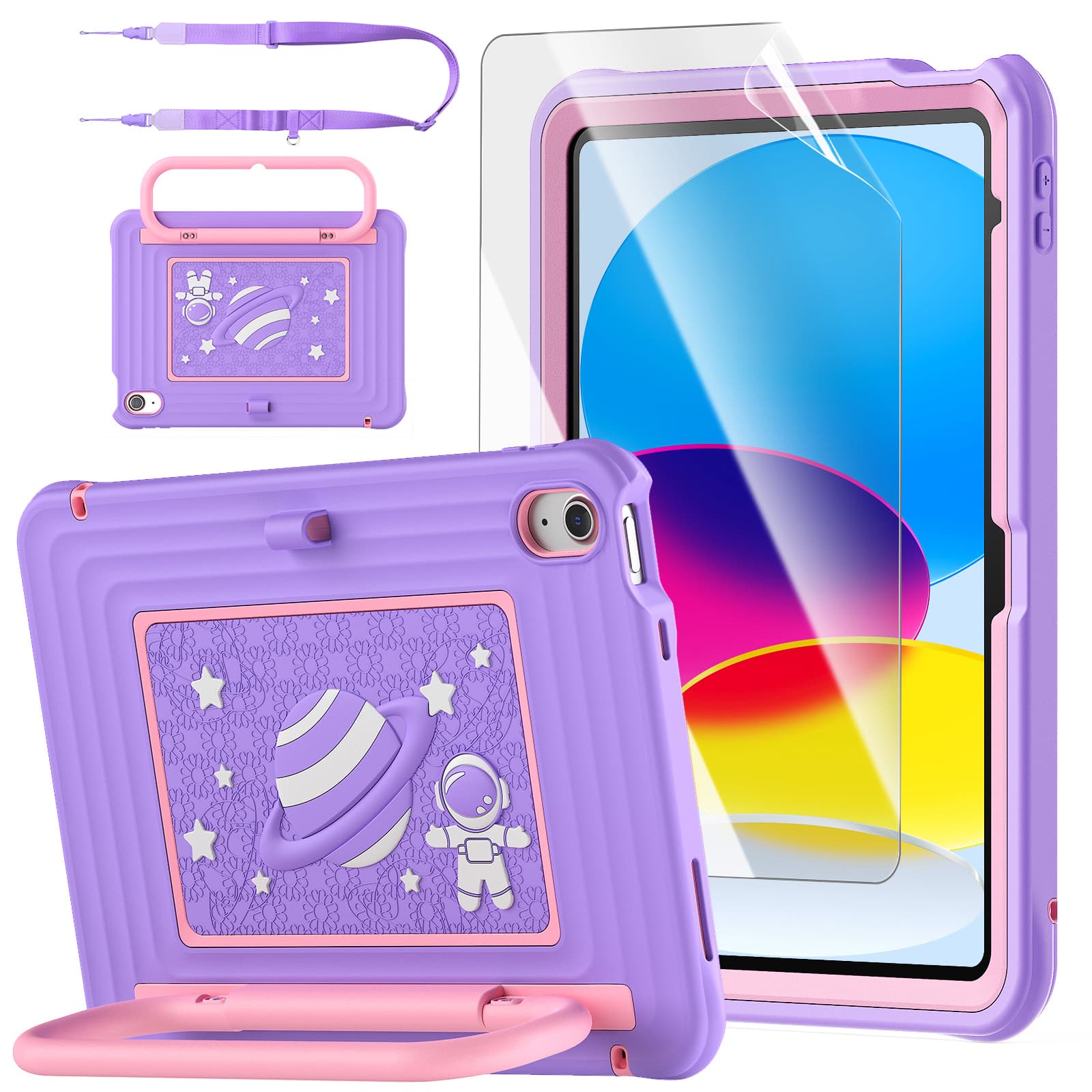 "Dteck - Kids Shockproof Case for Apple iPad (A16) 11"" 2025 & iPad 10th Gen 10.9"" 2022 with Pencil Holder,Heavy Duty Stand Cover - Purple" price history on PriceWatchPro