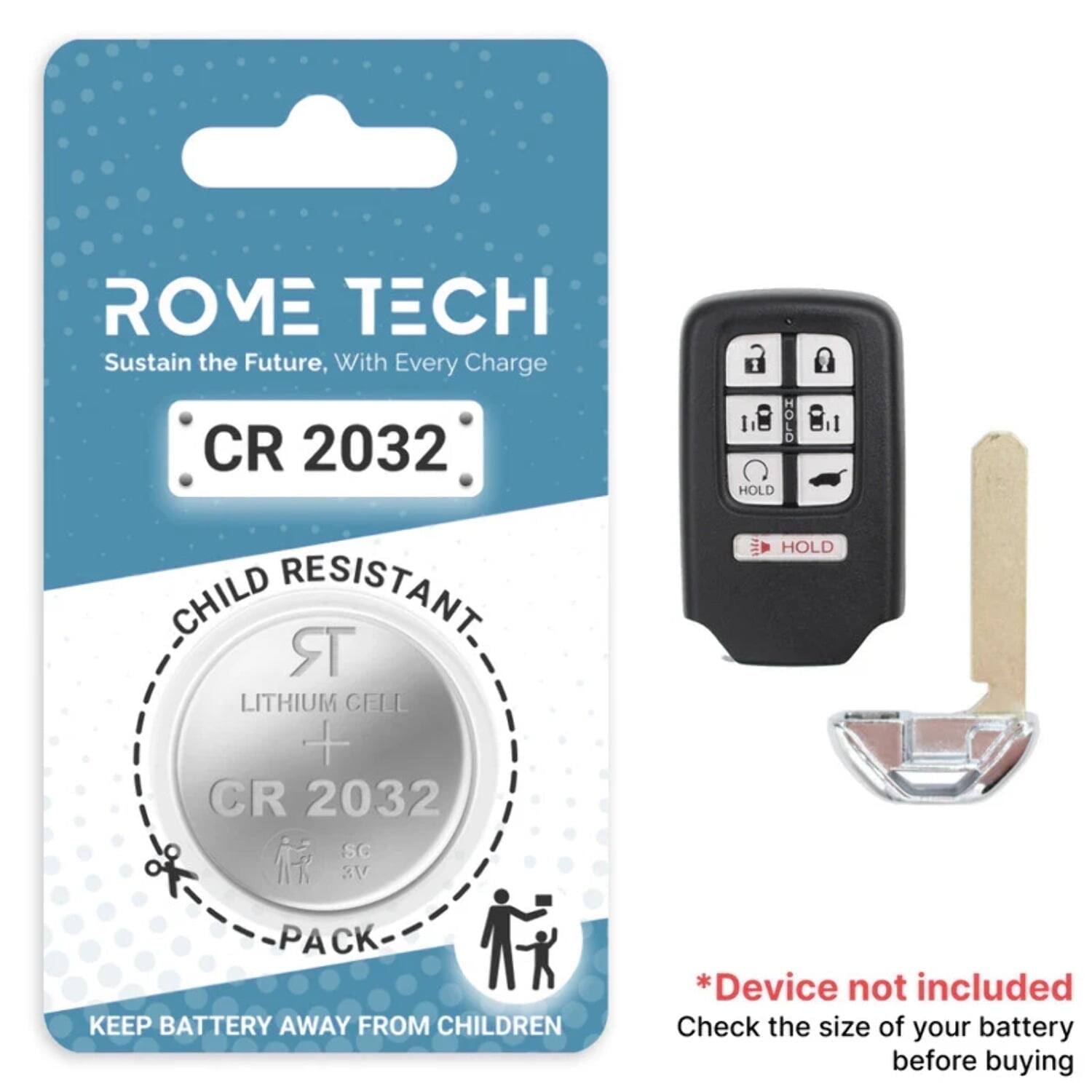 RomeTech - Replacement Battery for Key Fob - Honda Odyssey 2018-2022