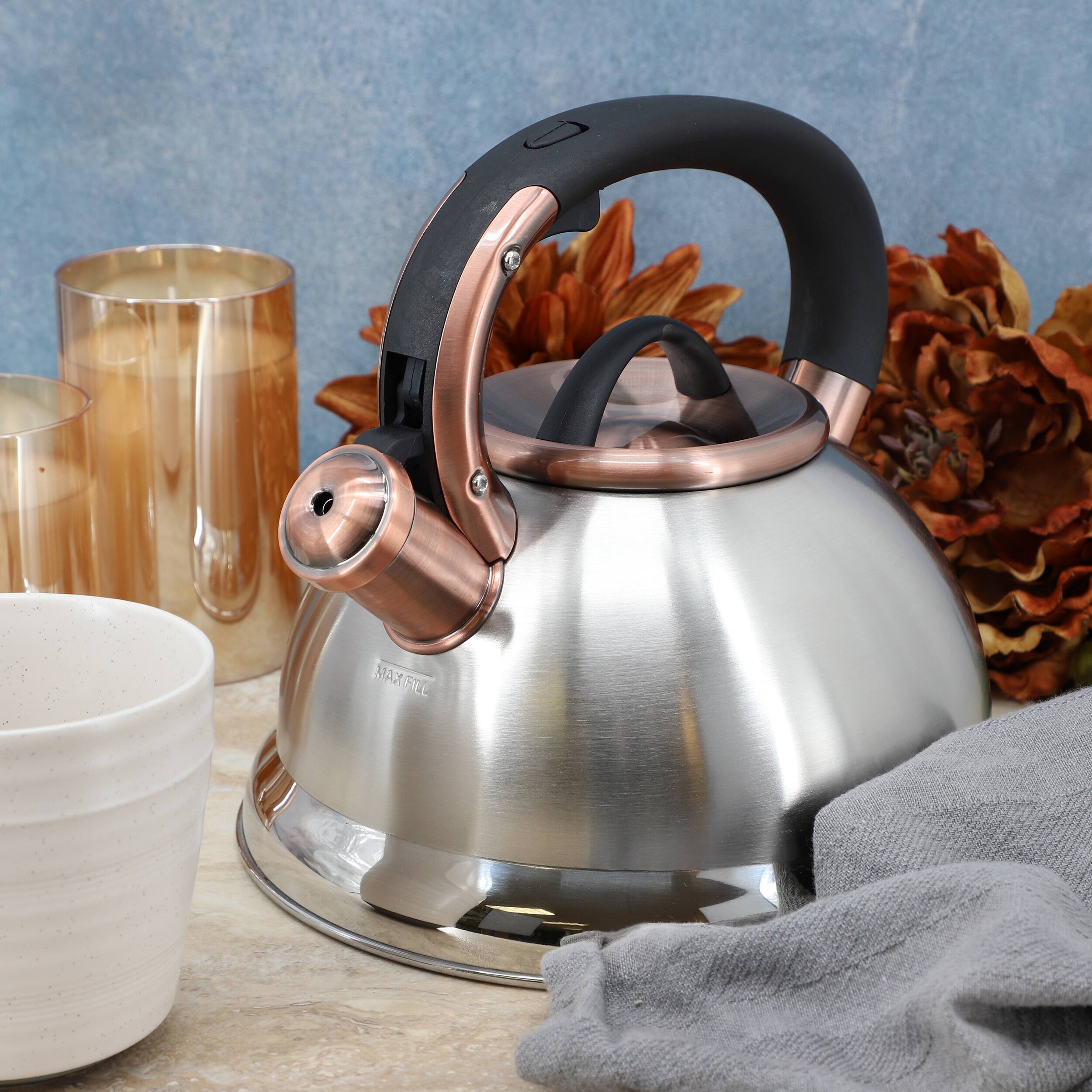 Mr. Coffee Flintshire 2.2 Quart Stainless Steel Whistling Tea