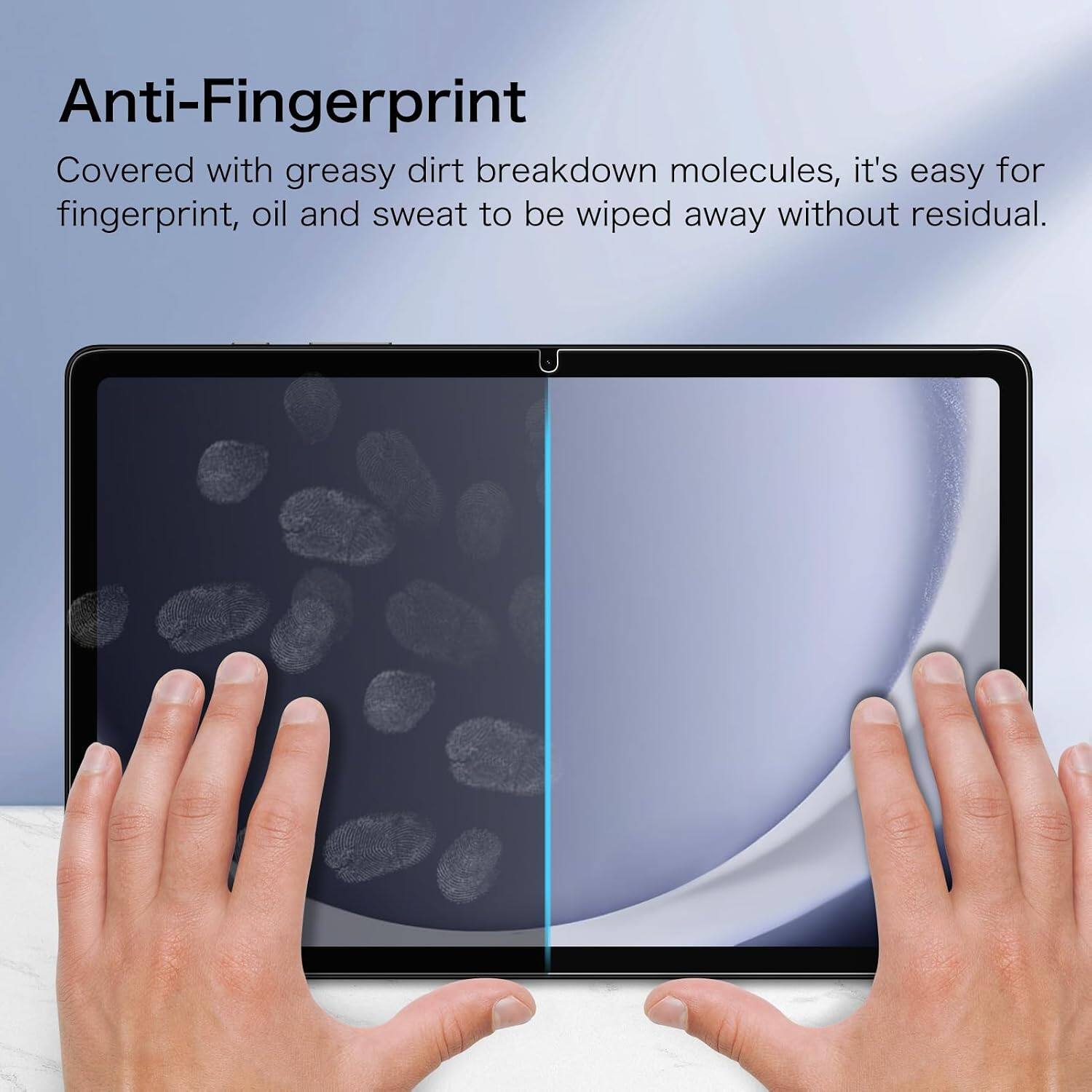 Anti-Fingerprint

Covered with greasy dirt breakdown molecules, it's easy for fingerprint, oil and sweat to be wiped away without residual.