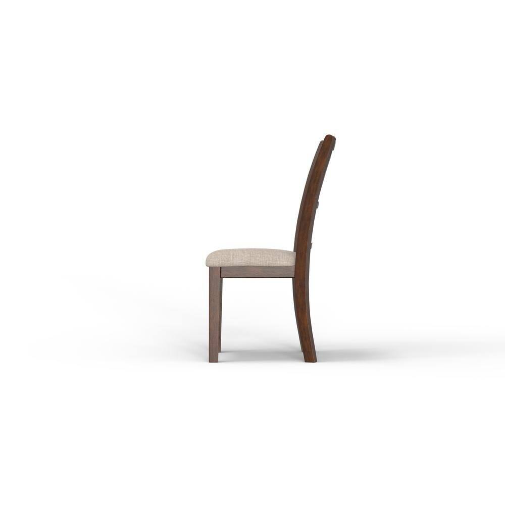 Back. FurniFact - Wood Round Dining Table for 2 – Small Table and Chairs Set for Kitchen - Cherry.