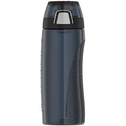 Front. Thermos - Thermos 24 oz. Tritan Flip-Cap Water Bottle with Rotating Meter - Charcoal - Charcoal.