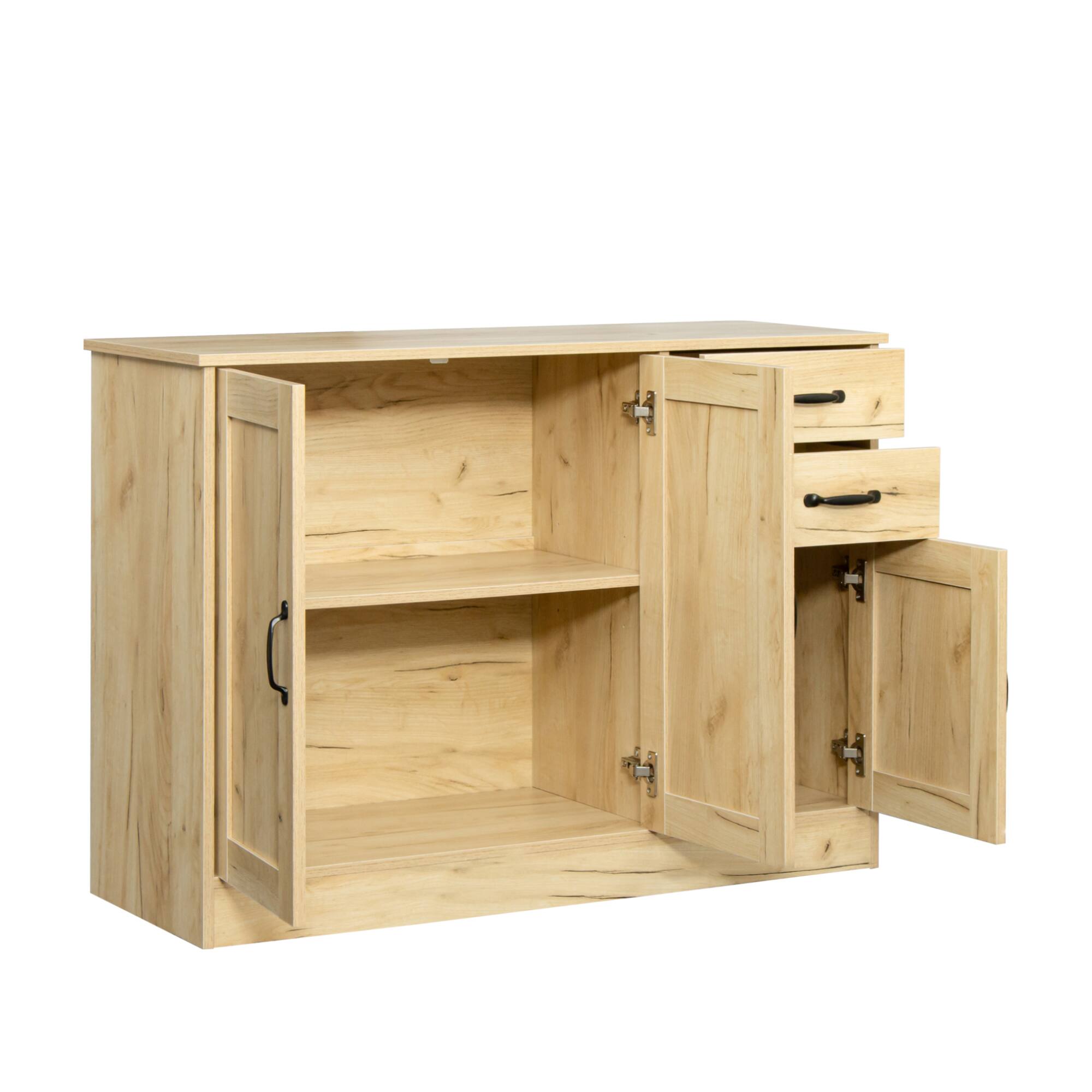 Alt View 2. Spaco - Spaco 43.3 Inch Modern Wood Buffet Cabinet with 2 Doors and 2 Drawers, Storage Sideboard for Dining Room Entryway - Oak.