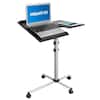 Front. Mount-It! - Rolling Laptop Tray and Projector Cart with Adjustable Shelves, Mobile Stand & Locking Casters - Silver.
