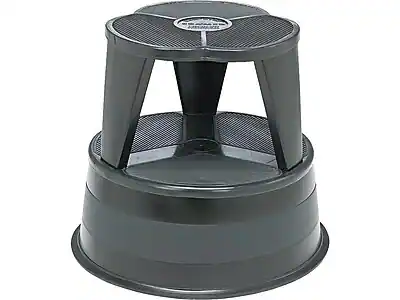 Front. Cramer - Kik-Step Steel Step Stool, 350lb. Capacity - Black.
