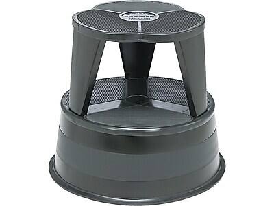 Front. Cramer - Kik-Step Steel Step Stool, 350lb. Capacity - Black.