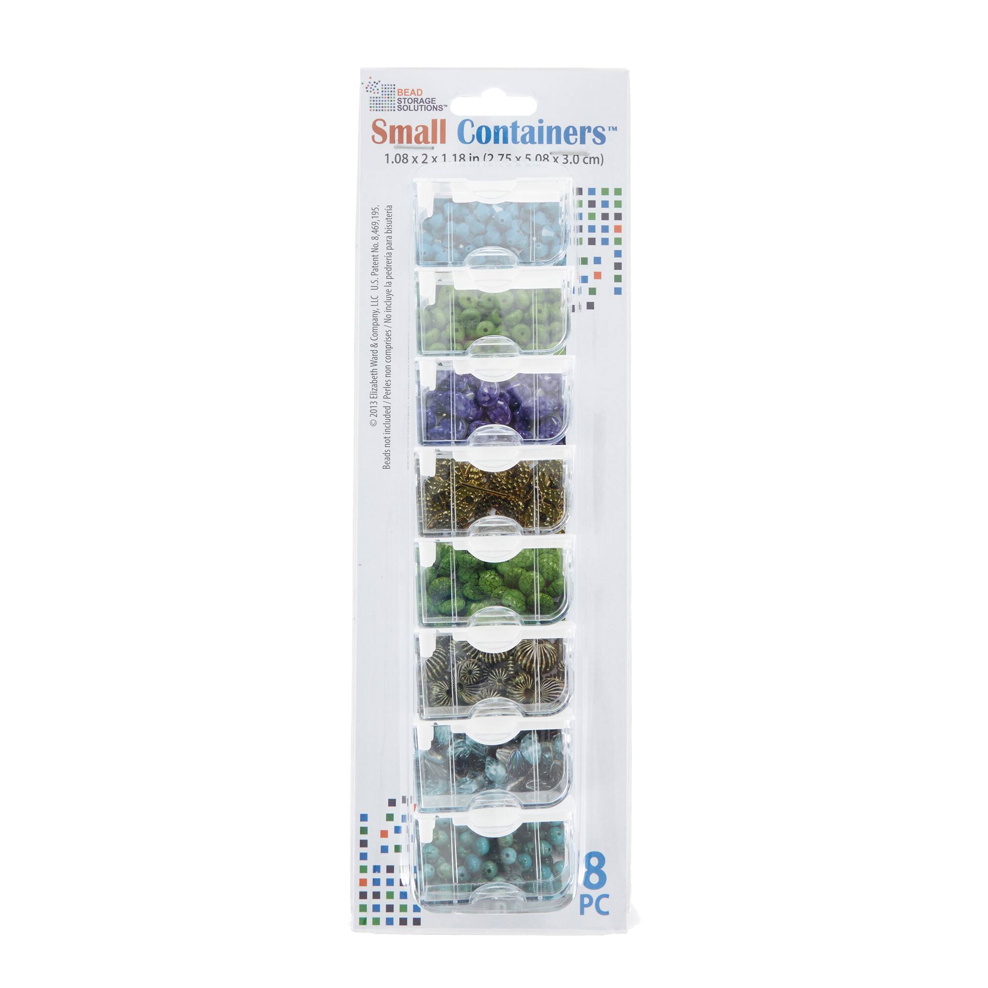 READ STORAGE SOLUTIONS - Small Containers  
1.08 x 2 x 1.18 in / 7.5 x 5.08 x 3.0 cm  
8 PC  

© 2018 Elizabeth McCombs & Company, Inc. (Patent Pending)  
Patent Pending US 2018/0039295 A1  

Includes: 8 Small Containers  
Made in China  

Patent Pending US 2018/0039295 A1