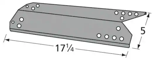 Front. Appliance Factory Parts - Appliance Factory Parts - 927830 HEAT PLATE, KENMORE/ NEXGRILL, 17.25 X 5.