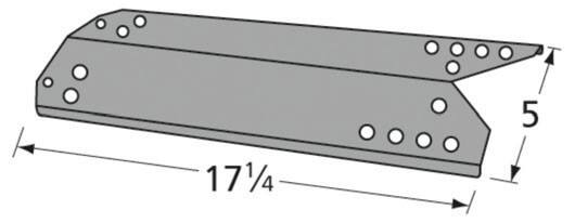 Front. Appliance Factory Parts - Appliance Factory Parts - 927830 HEAT PLATE, KENMORE/ NEXGRILL, 17.25 X 5.