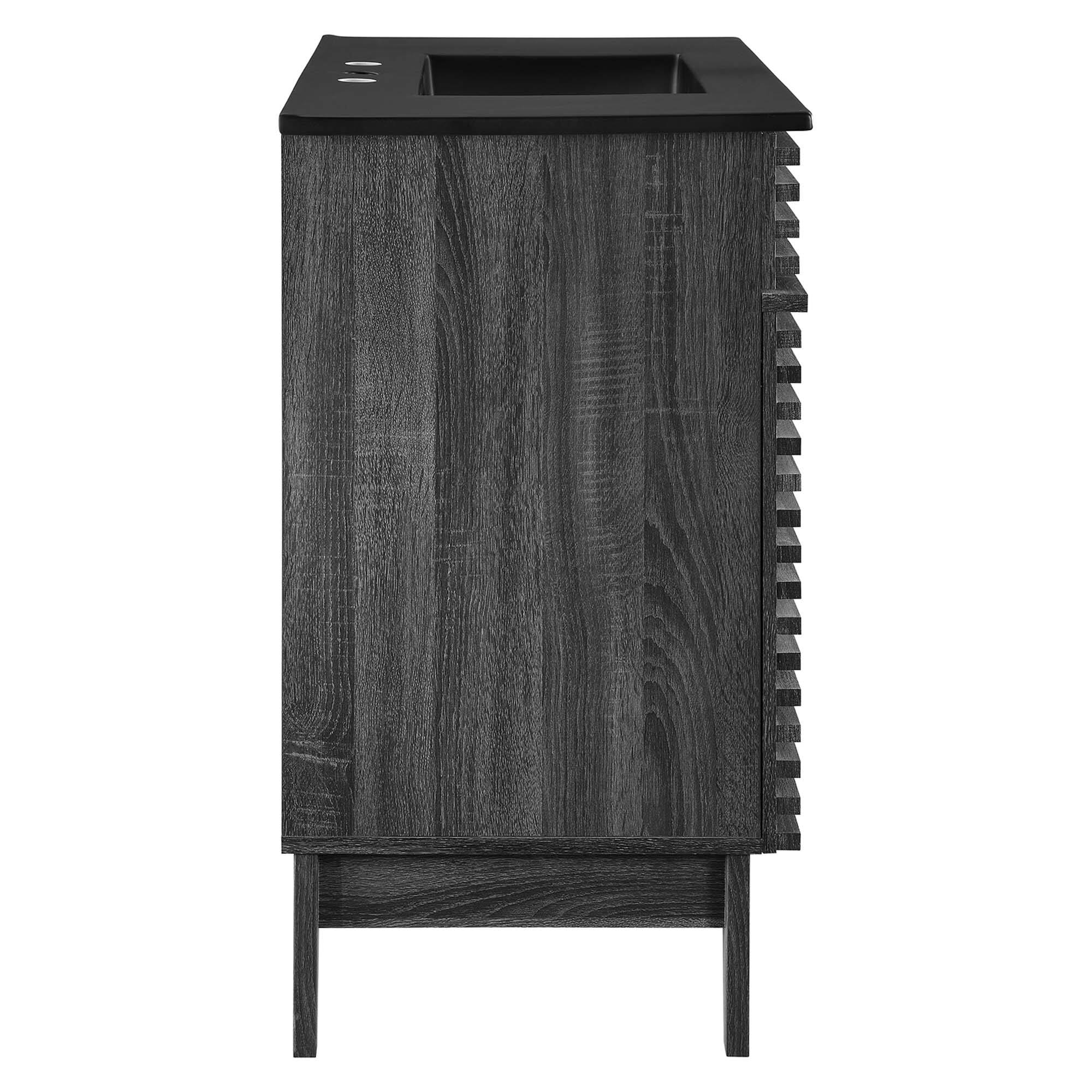 Alt View 1. Modway - Render Bathroom Vanity with Black Basin Included - Charcoal Black.