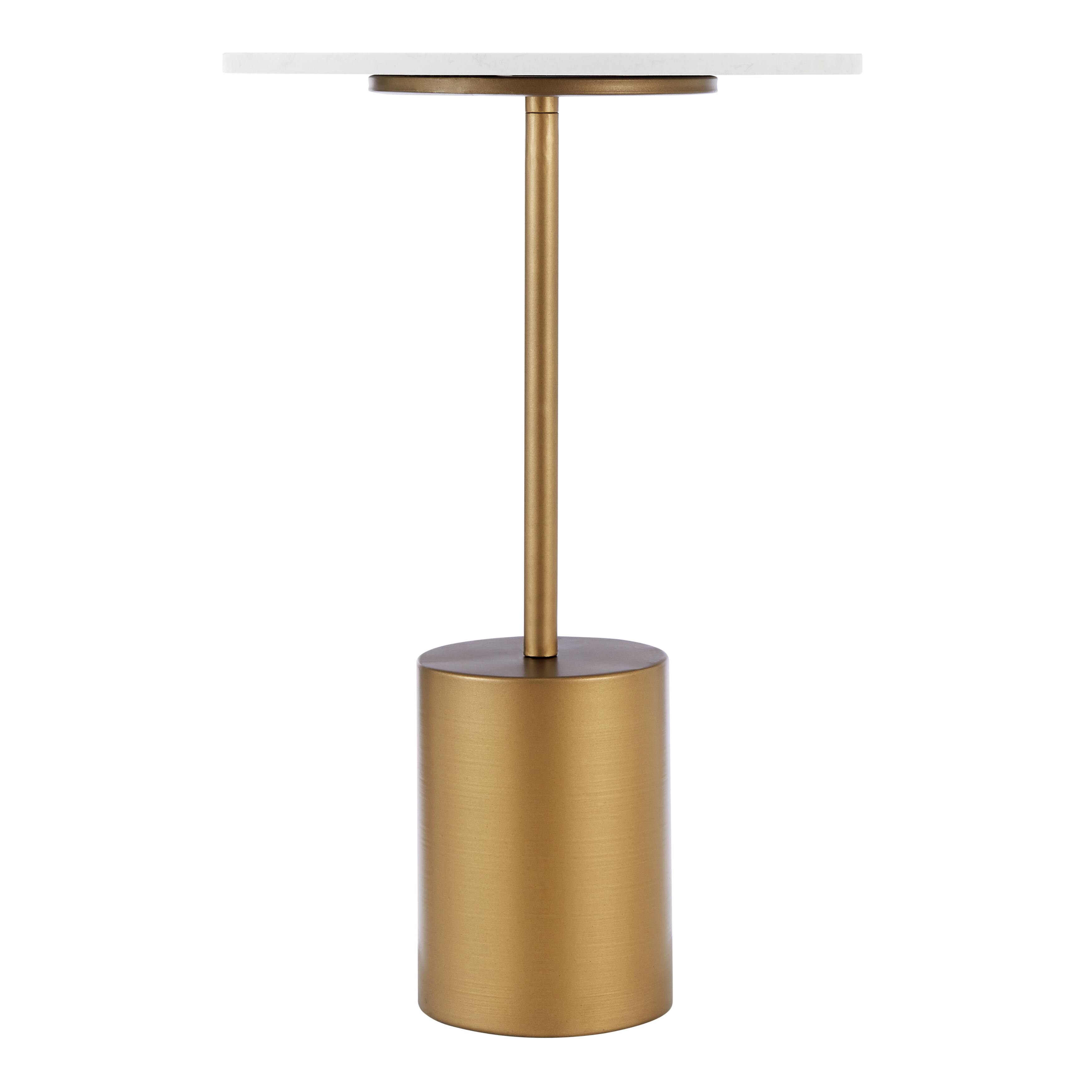 Alt View 7. Danya B - Fritz Accent Table with Genuine White Marble Stone Tabletop - Marble, Gold.