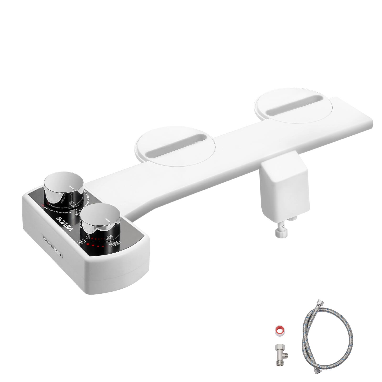 Alt View 5. VEVOR - Bidet Attachment for Toilet, Non-Electric Bidet Toilet Seat Attachment - Dual Retractable Nozzles - White.