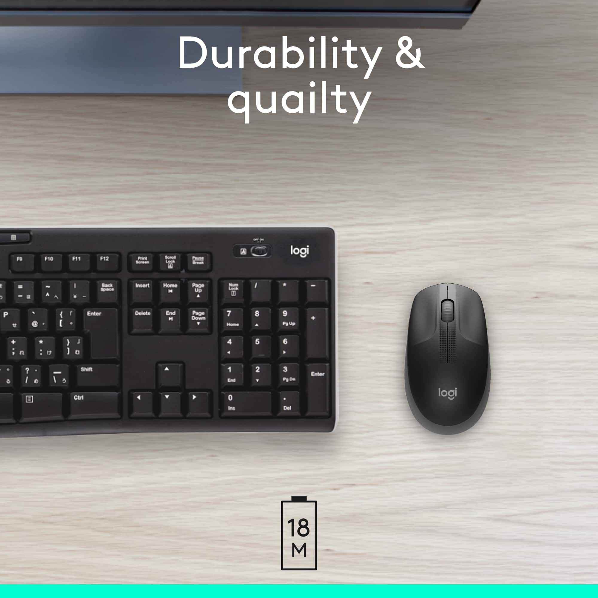 Durability & Quality - F10 F1S F12 - - - Lack A Tao - logi: - - - I a - a - I . - Back - Pause/Play - Volume Down - Volume Up - I I I Enter - Delete - End - Page Up - Page Down - 7 - 8 - 9 - + + : n * : I I L 4 . 5 6 . - e I e I 5 S Ctr 4 A . P 1 End 0 I 2 3 2 - Del Enter logi 18 M
