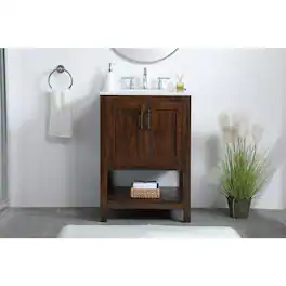 Elegant Kitchen and Bath - 24 inch Single Bathroom Vanity - Espresso