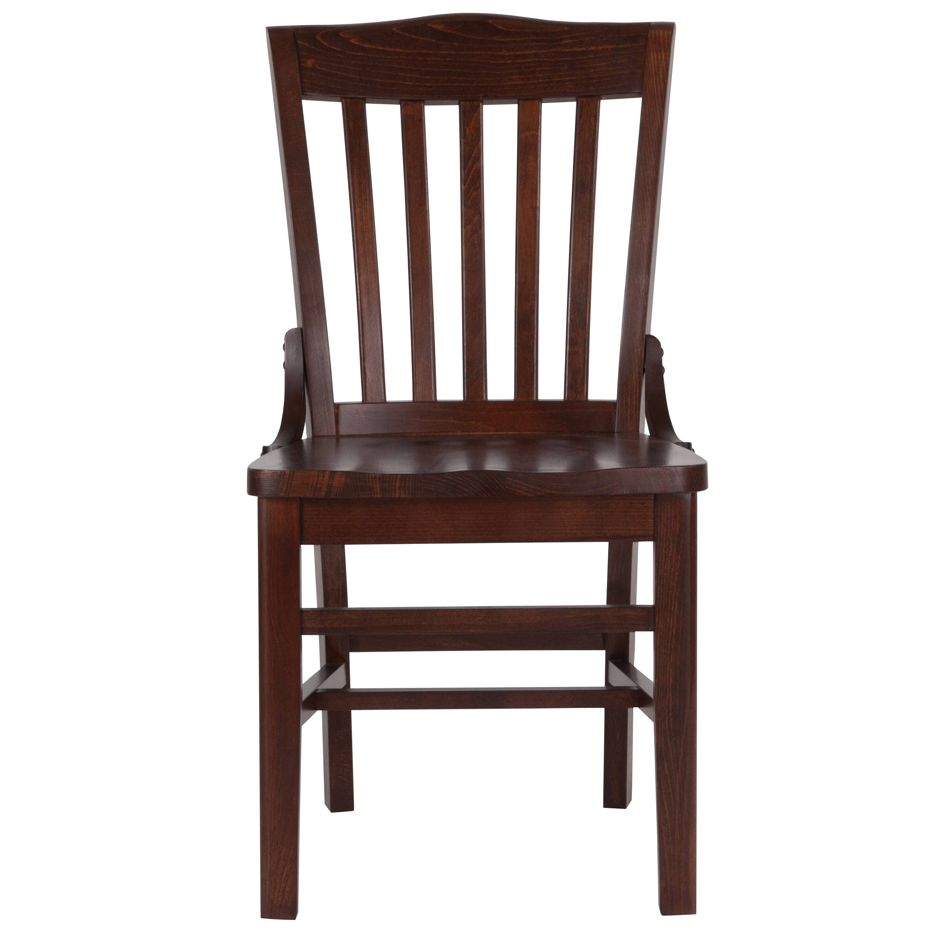 Alt View 7. Emma + Oliver - School House Back Wooden Restaurant Dining Chair - Walnut.