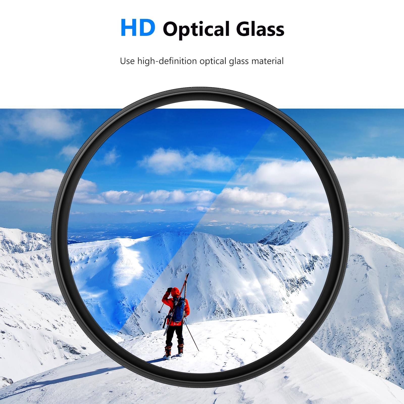 HD Optical Glass  
Use high-definition optical glass material