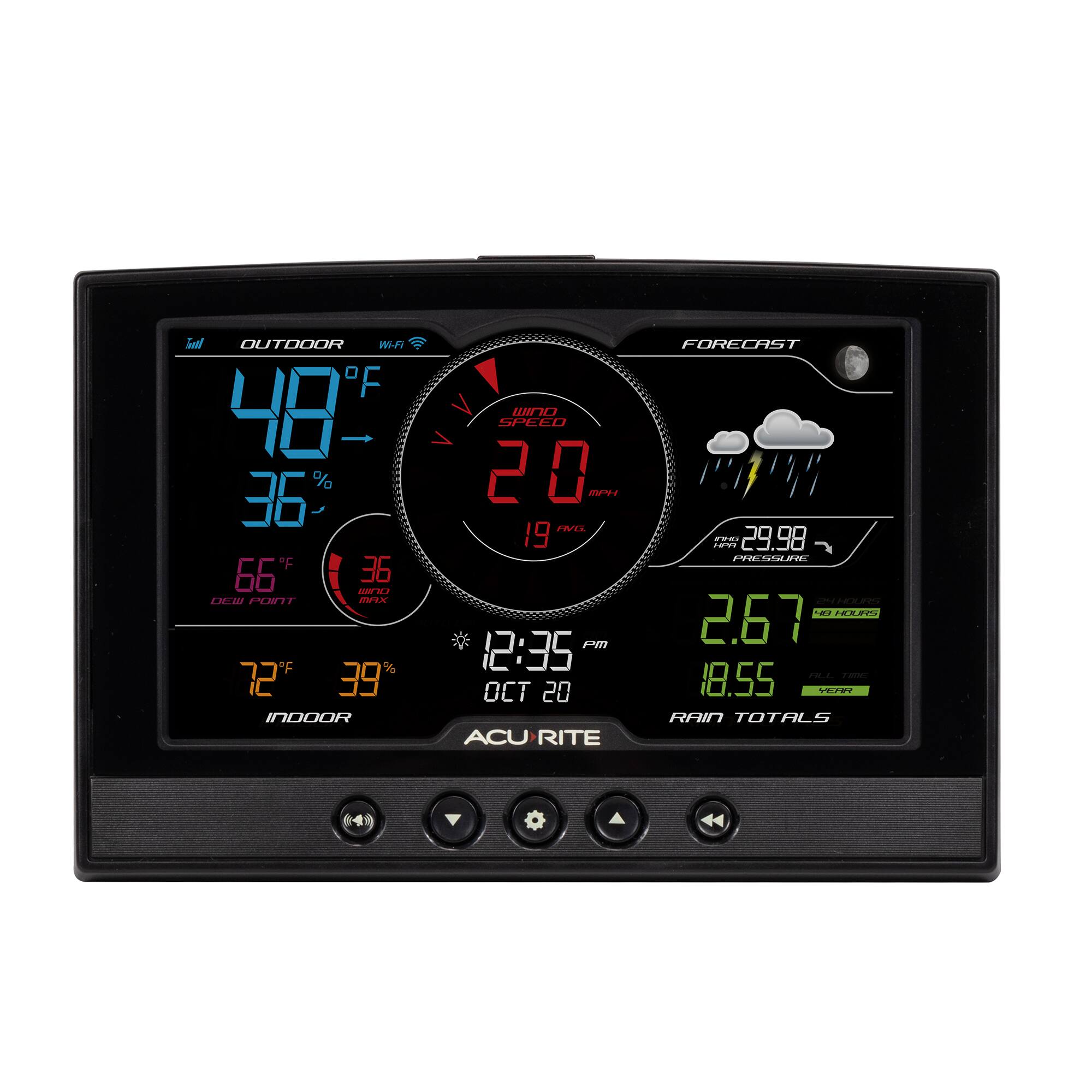 Alt View 11. AcuRite - Iris (5-in-1) Weather Station with Direct-to-Wi-Fi Display for Remote Monitoring - White/Black.