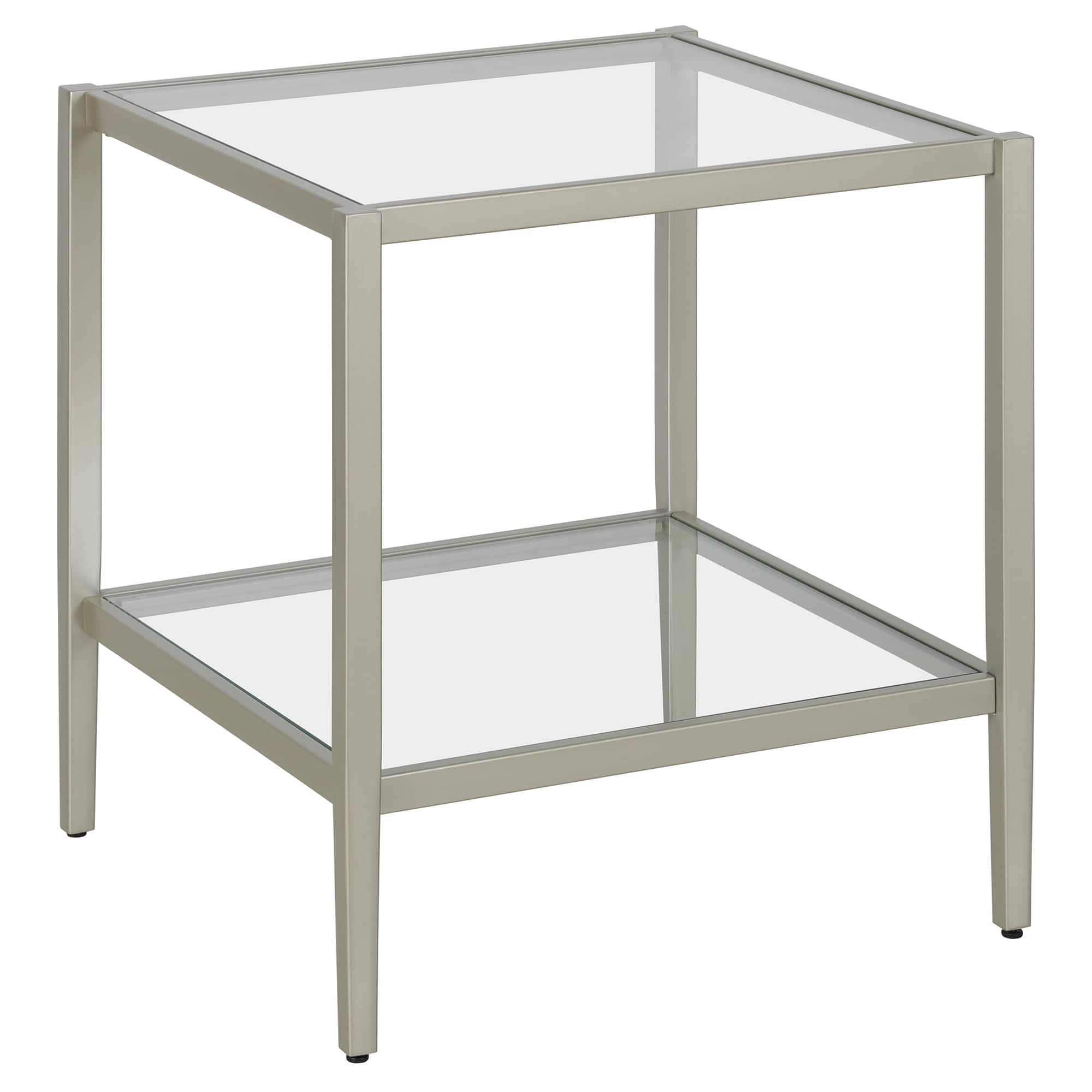 Angle. Camden&Wells - Hera Square Side Table - Satin Nickel.