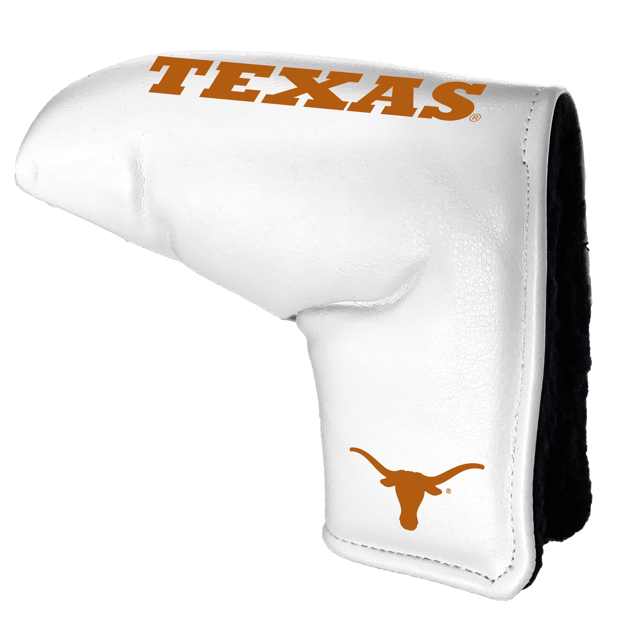 Front. Team Golf - Texas Longhorns Tour Blade Putter Cover - White.