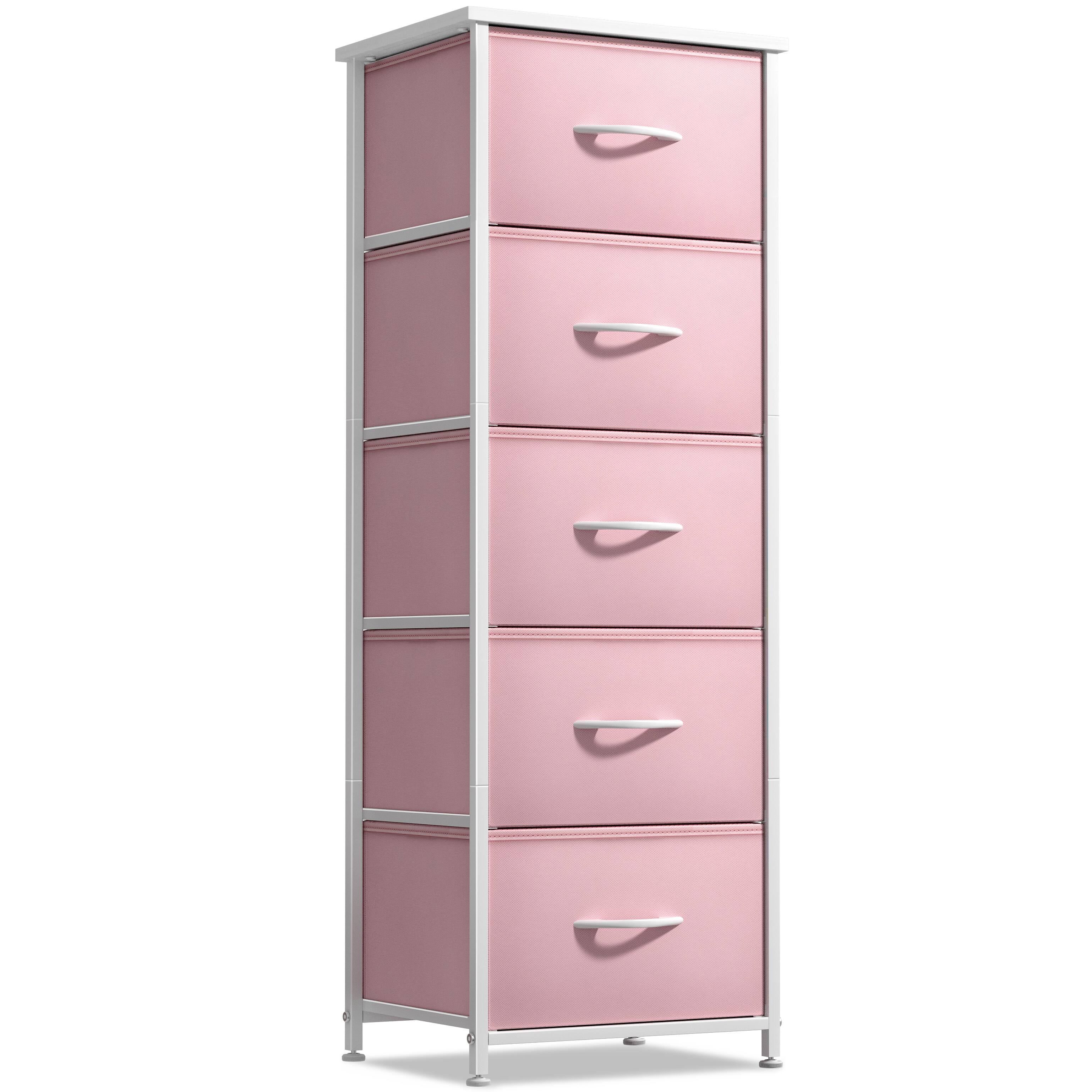 Sorbus - Fabric Dresser for Kids Bedroom, Chest of 5 Drawers, Tall Storage Tower Clothing Organizer for Playroom - Purple price history on PriceWatchPro