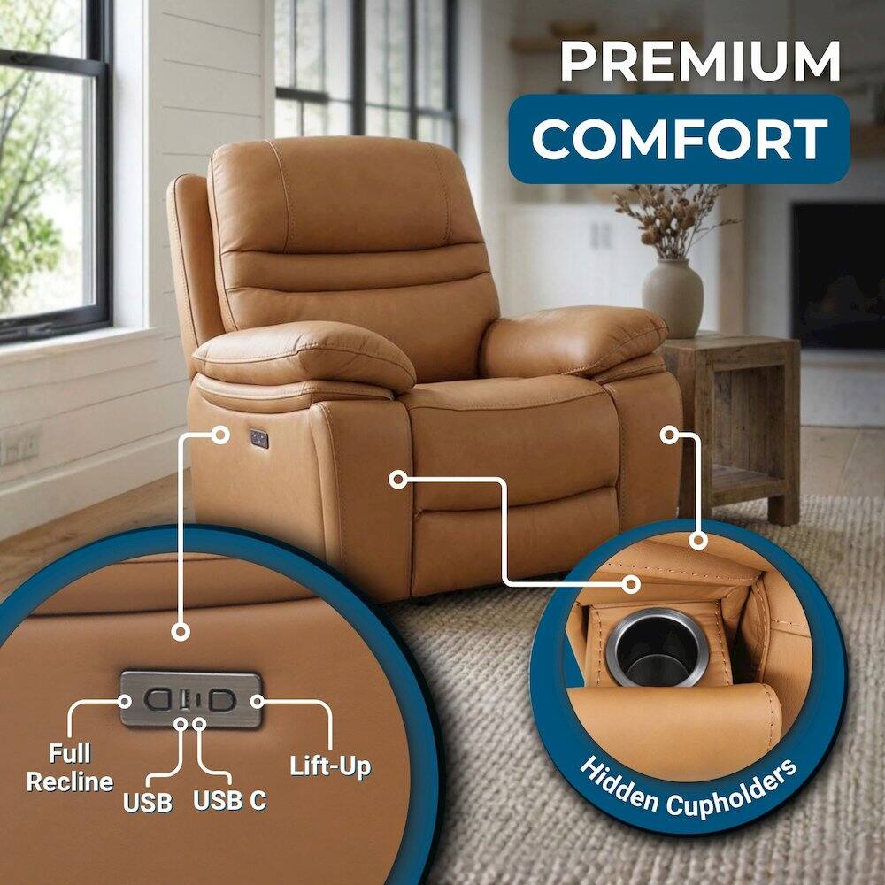 PREMIUM COMFORT

- Full Recline
- Lift-Up
- USB
- USB C
- Hidden Cupholders