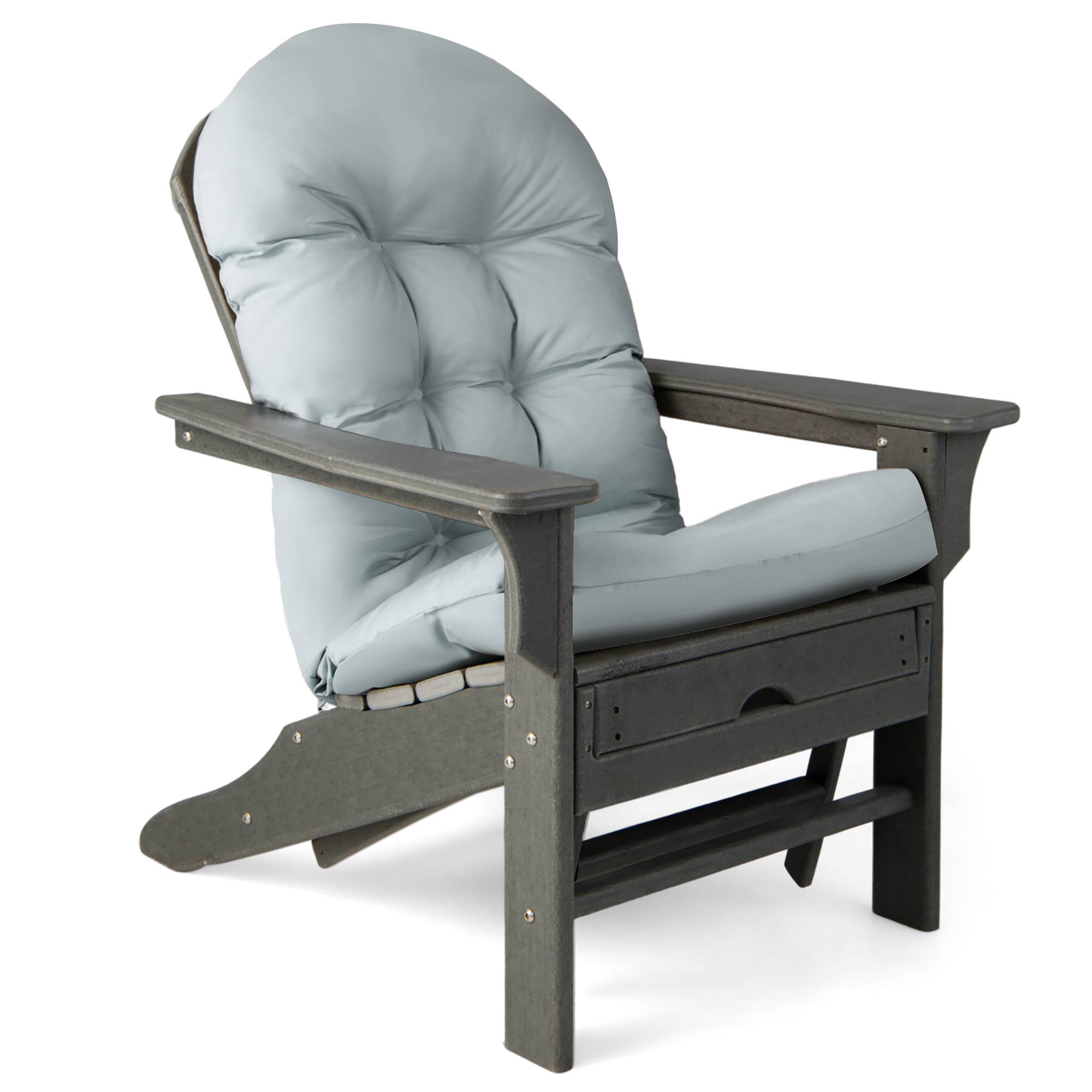 Alt View 9. Costway - Costway Patio Adirondack Chair Cushion High Back Fade Resistant 5" Seat Pad Outdoor - Gray.