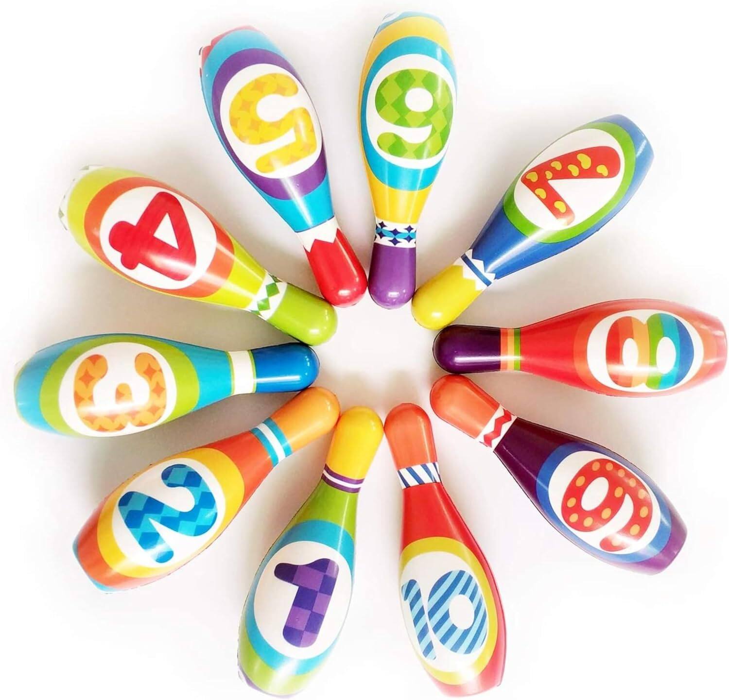 Alt View 3. Toyvelt - Kids Bowling Set - with 10 Bowling Pins & 2 Balls - Multicolor.