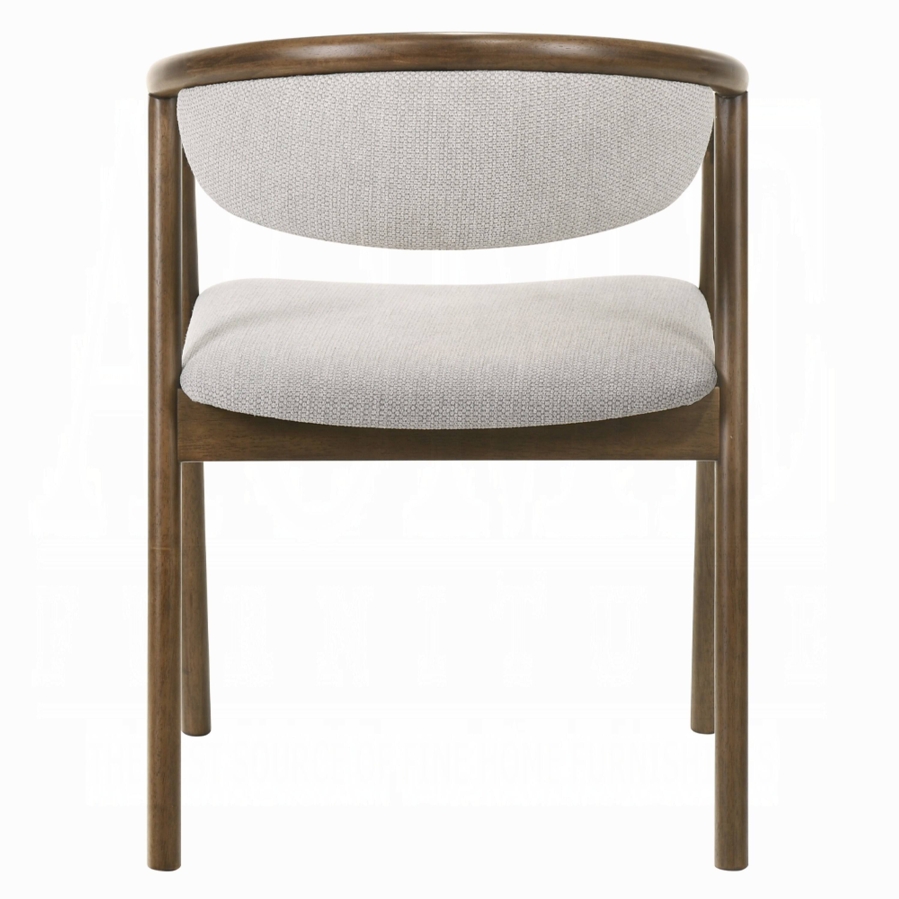 Alt View 3. Manhattan Lane - Lina Dining Side Chair, Gray Chenille Seat and Back, Walnut Brown Wood - Gray, Walnut Brown.