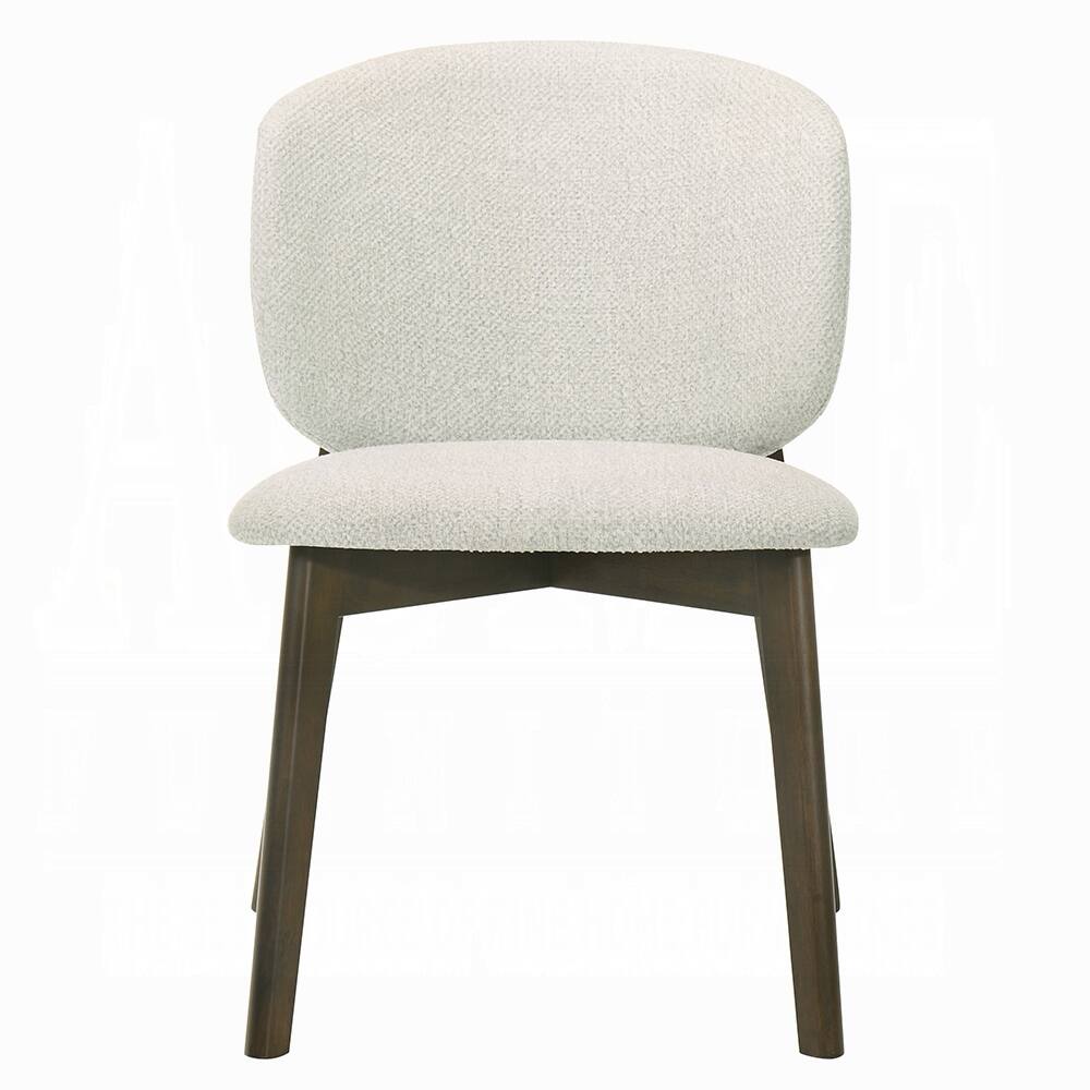 Alt View 1. Manhattan Lane - Mery Dining Side Chair Set of 2, Gray Chenille, Walnut Brown Legs - Walnut Brown, Gray.
