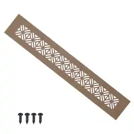 Unique Bargains - 12"x2" Door Air Vent Cover, Heavy Duty Aluminum Alloy Grille Louvered with Mounting Screws for Cabinet Wardrobe - Brown