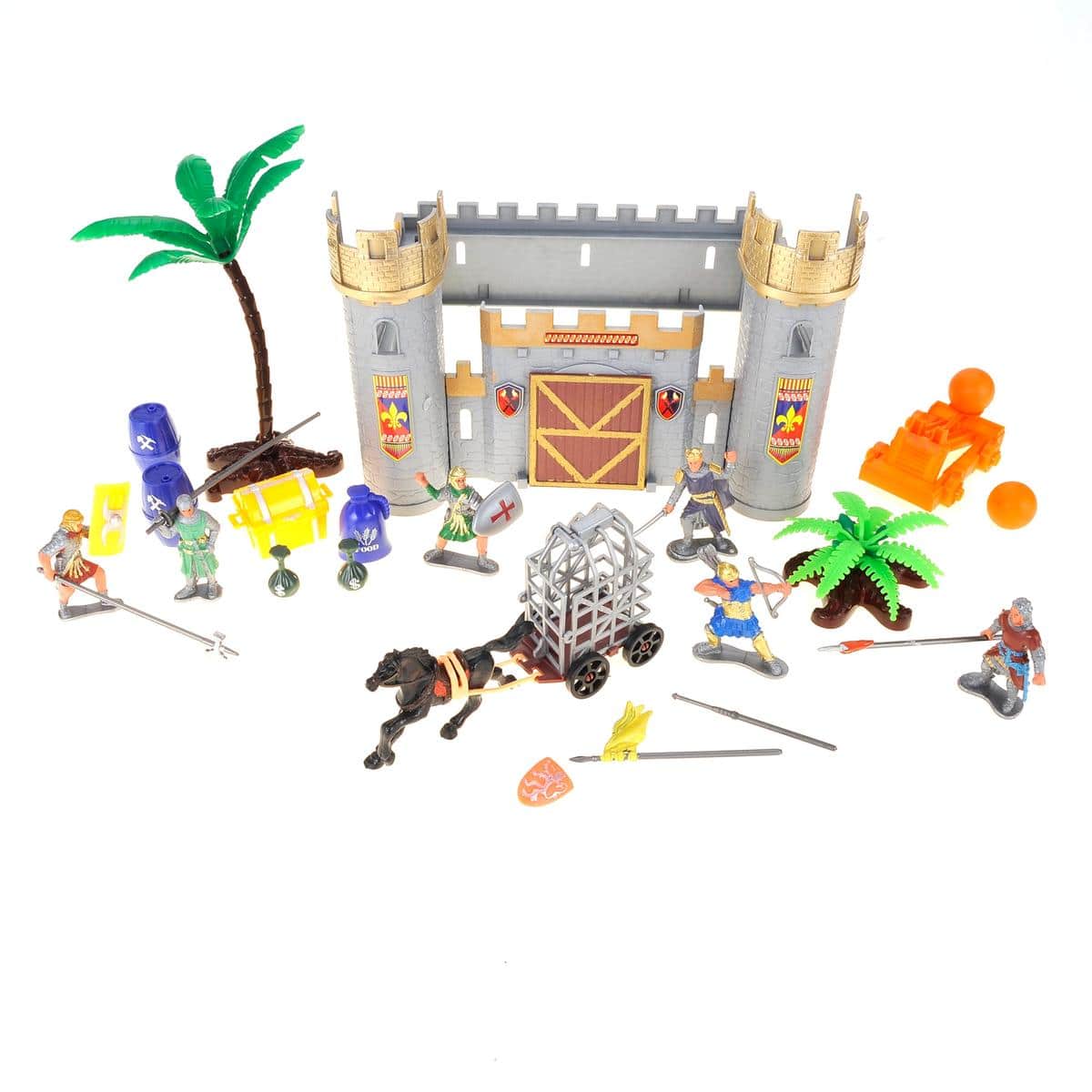 JuzToys - Medieval Castle Knight Action Figure Toy Army Playset - Multi