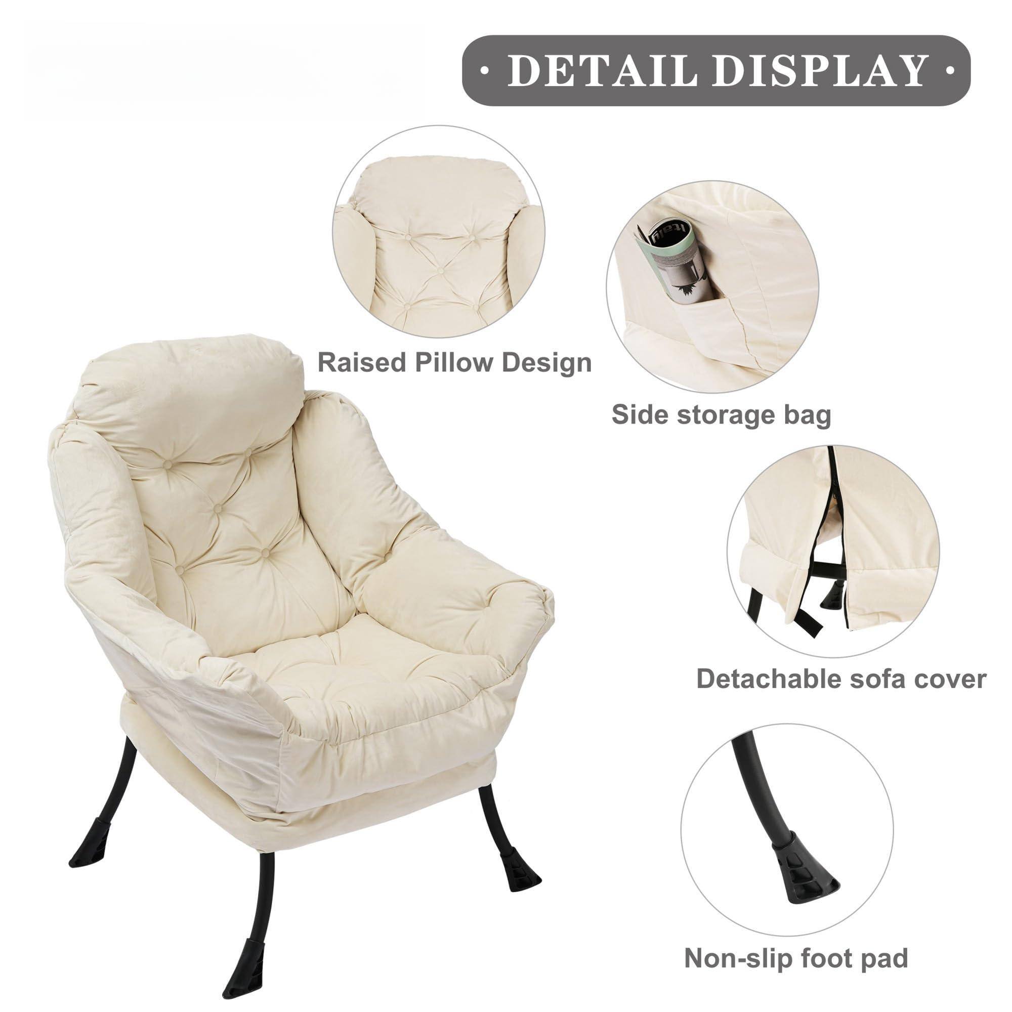 DETAIL DISPLAY

- Raised Pillow Design
- Side storage bag
- Detachable sofa cover
- Non-slip foot pad