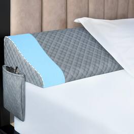 Skar Audio - Queen Wedge For Headboard Gap Bed Filller Mattress Space Filler Stopper With 2 Side Pocket Triangle Foam Be - Grey King (76"x10"x6")
