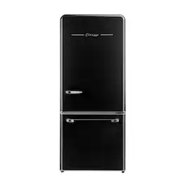Unique Appliances - 30 in. Wide Classic Retro 30 in 17.7 cu. ft. Frost Free Retro Bottom Freezer Refrigerator - Midnight Black