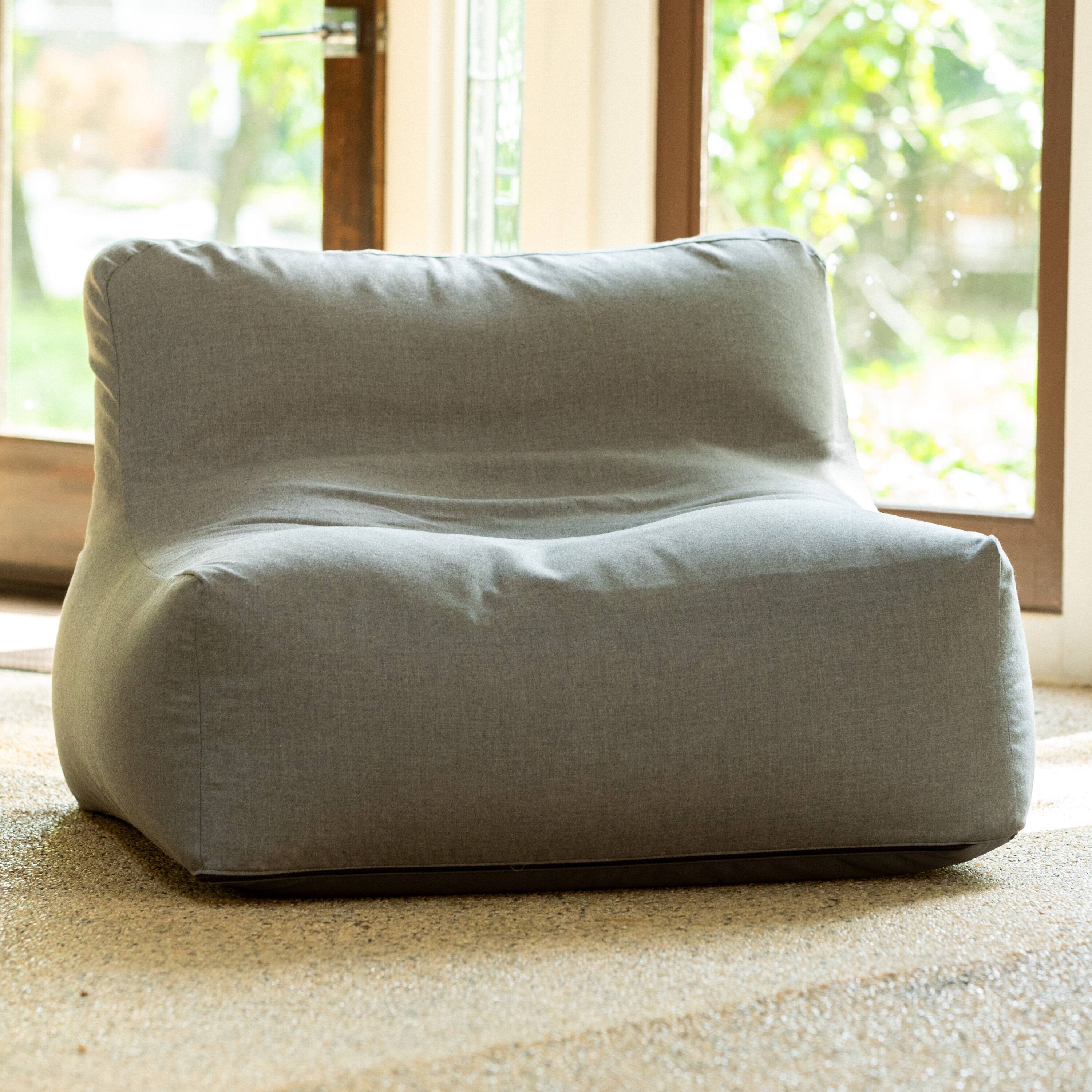 Alt View 1. Jaxx - Coza Outdoor Chair - Large Bean Bag Lounge Chair for Poolside & Patio Lounging - Sunbrella, Granite - Granite.