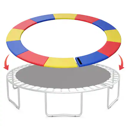 Front. Gymax - Gymax 14FT Trampoline Spring Cover Universal Trampoline Replacement Pad w/Split Design Multicolor - Multicolor.