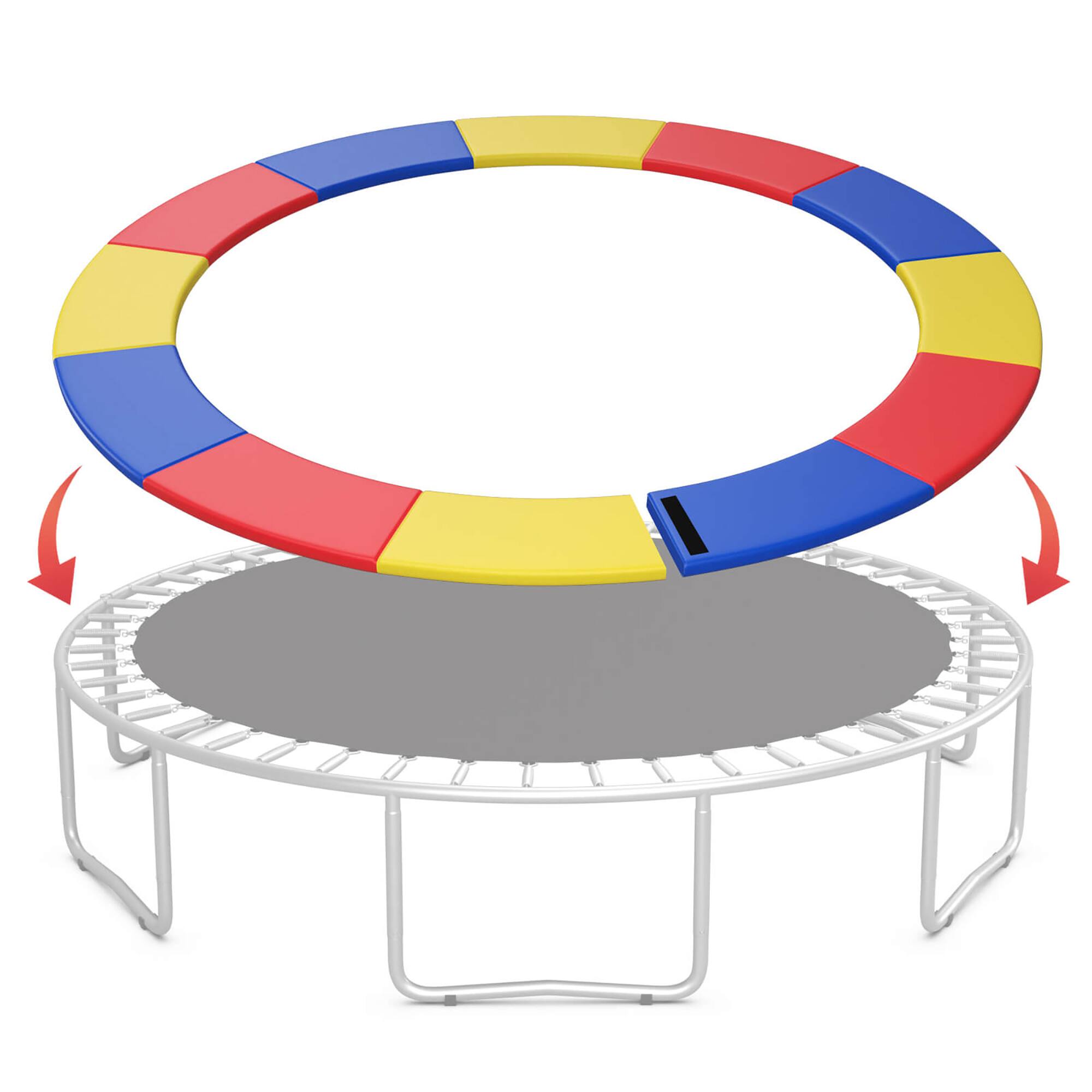 Front. Gymax - Gymax 14FT Trampoline Spring Cover Universal Trampoline Replacement Pad w/Split Design Multicolor - Multicolor.