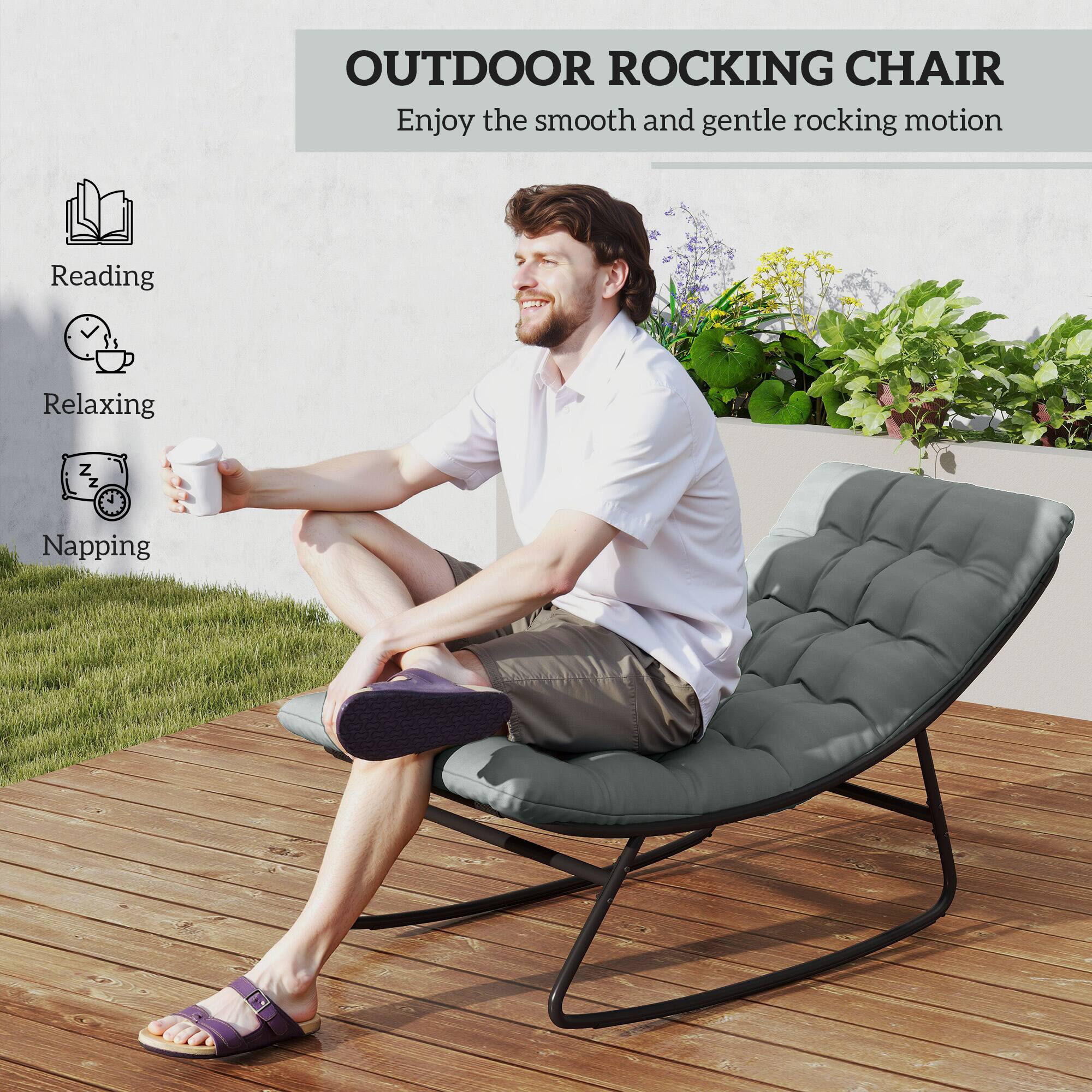 OUTDOOR ROCKING CHAIR
Enjoy the smooth and gentle rocking motion
Reading
Relaxing
Napping