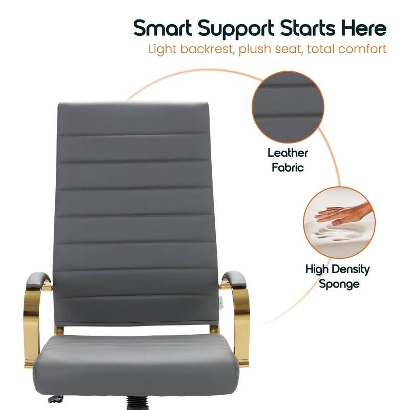 Smart Support Starts Here  
Light backrest, plush seat, total comfort  
Leather Fabric  
High Density Sponge