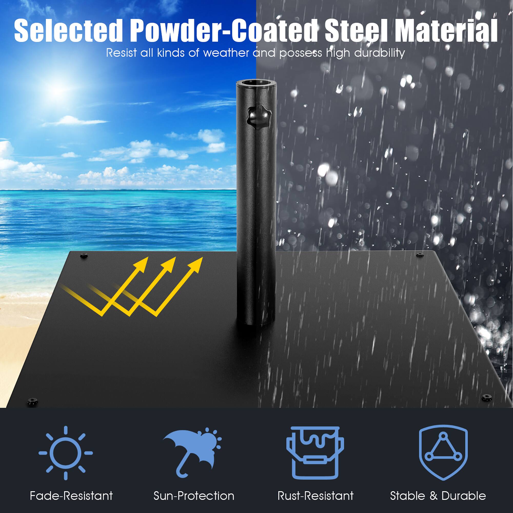 Selected Powder-Coated Steel Material Resist all kinds of weather and possess high durability Fade-Resistant Sun-Protection Rust-Resistant Stable & Durable