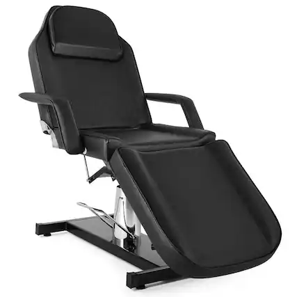 Front. Winado - 3-Section Hydraulic Facial Bed Massage Table Reclining Chair with Adjustable Backrest & Footrest for Beauty Salon Spa - Black.