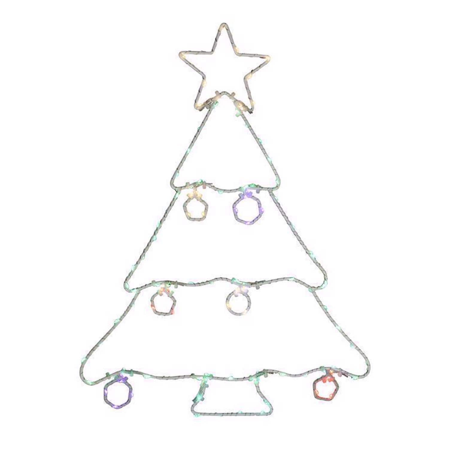Celebrations - LED Multi Christmas Tree Silhouette 17 in. Hanging Decor - Multicolored