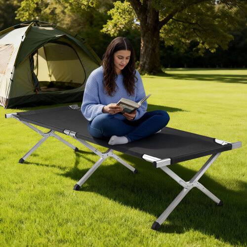 Alt View 7. Winado - 1PCS Portable Folding Camping Cot with Camp Bed, Sleeping Cots, Carry Bag for Outdoor Camping Sleeping Nap Beach Travel - Black.