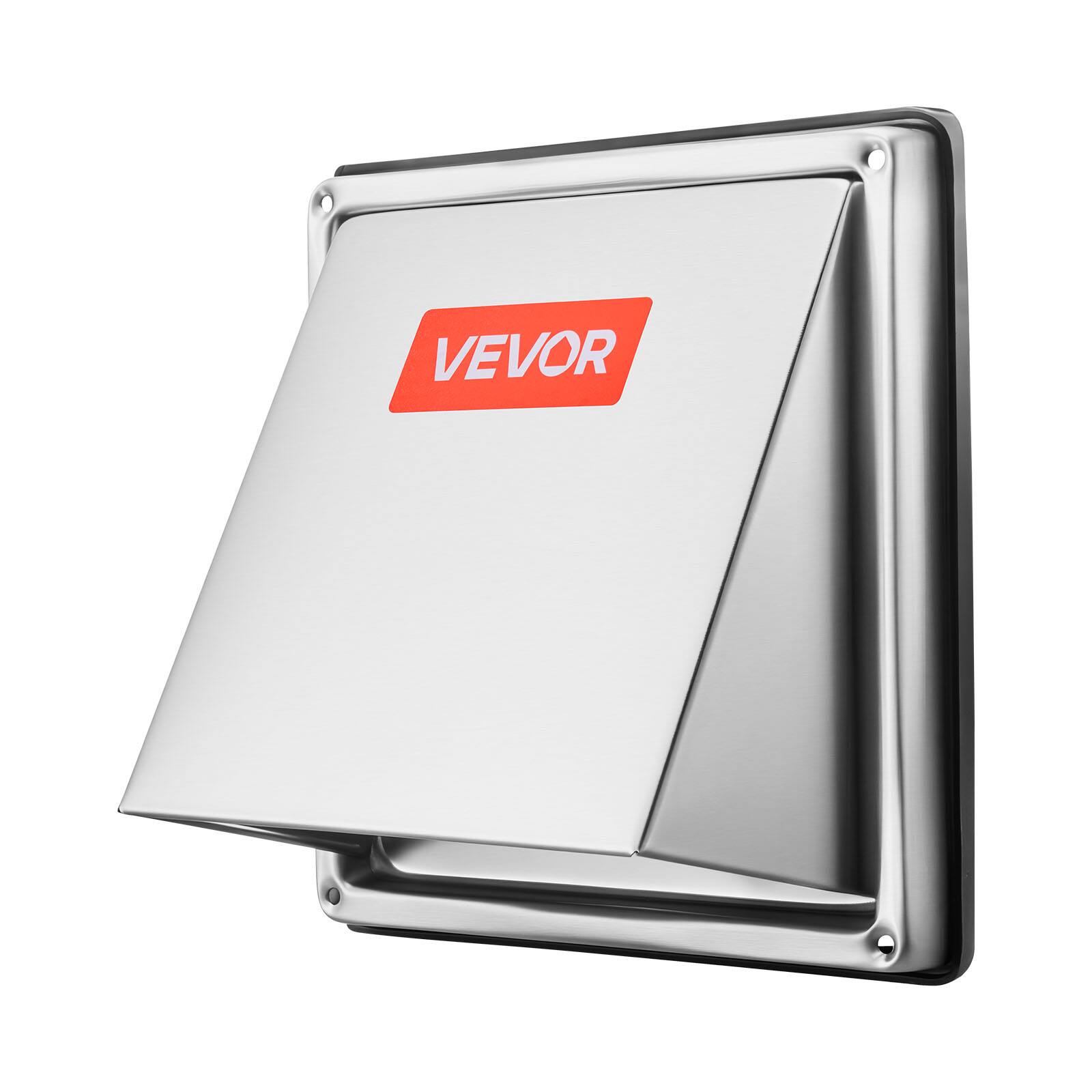 Alt View 5. VEVOR - 6"External Extractor Wall Vent Cover,Square AC Vent Gable Cover,Stainless Steel with Built-in Protection Screen (1 Pack) - Silver.