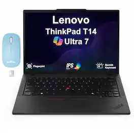 Lenovo - ThinkPad T14 Laptop 14.0 WUXGA Display (Ultra 7-255U, 32GB, 2TB SSD, Win 11 Pro) w/Dockztorm Wireless Mouse