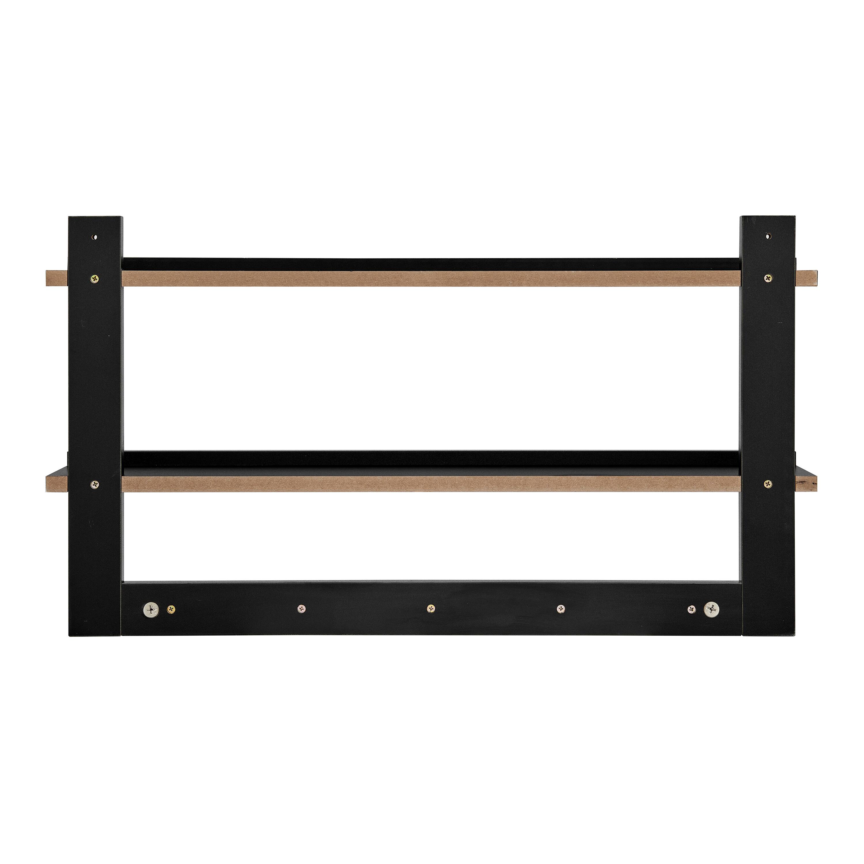 Alt View 10. Danya B - Two-Tier Ledge Shelf Wall Organizer with Five Hanging Hooks - Black - Black.