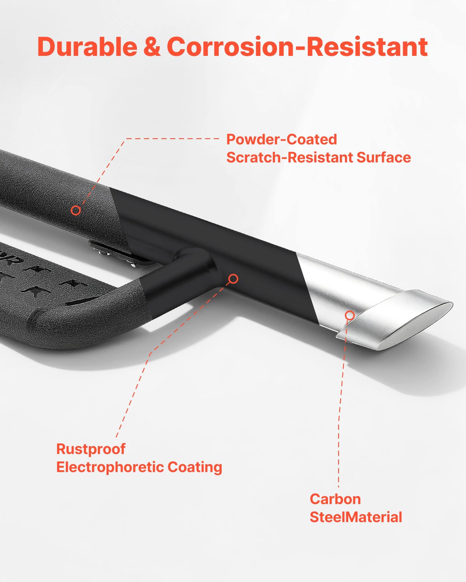 Durable & Corrosion-Resistant

Powder-Coated Scratch-Resistant Surface

Rustproof Electrophoretic Coating

Carbon Steel Material