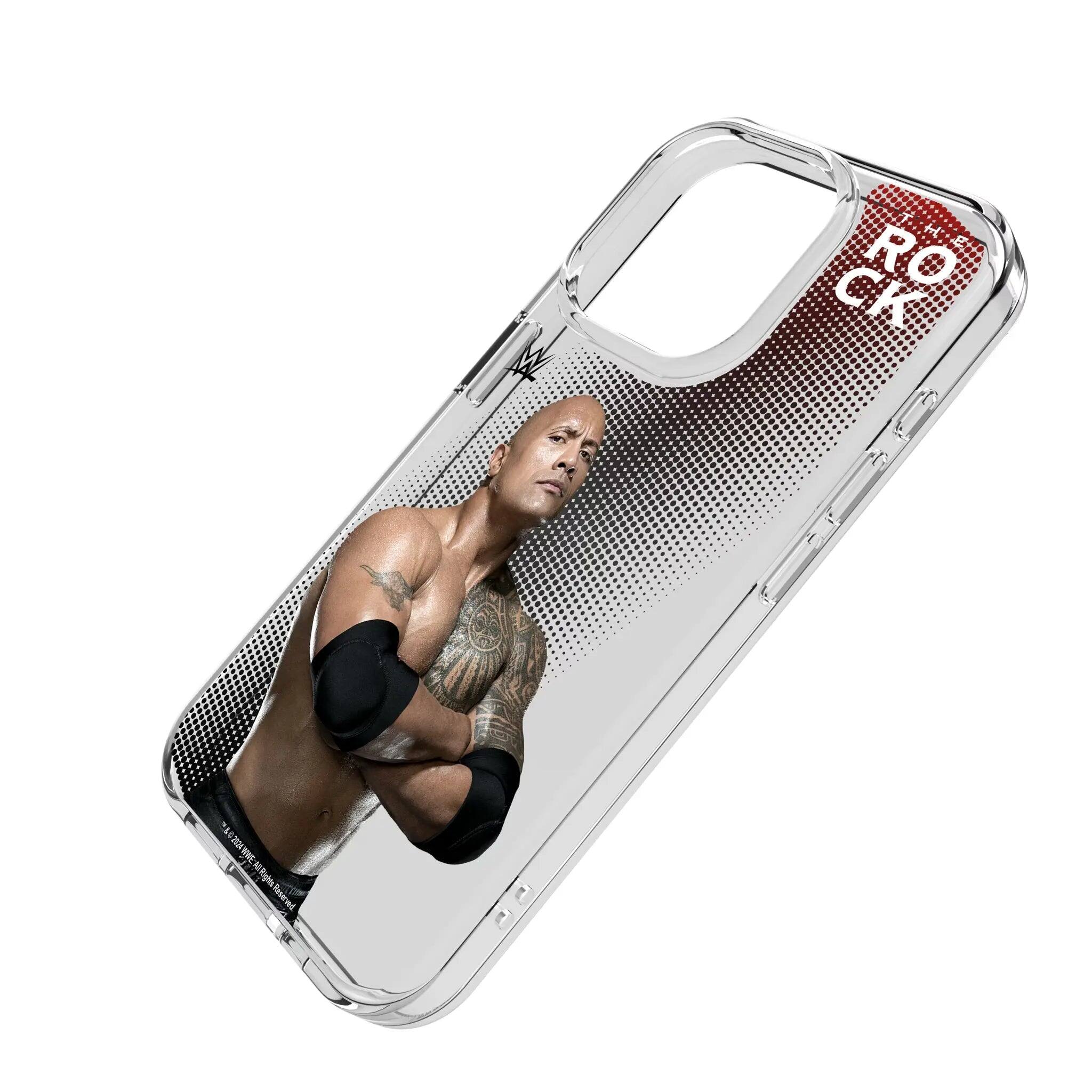 Angle. Keyscaper - WWE Superstar Clear Phone Case - Apple iPhone 13 mini - The Rock.