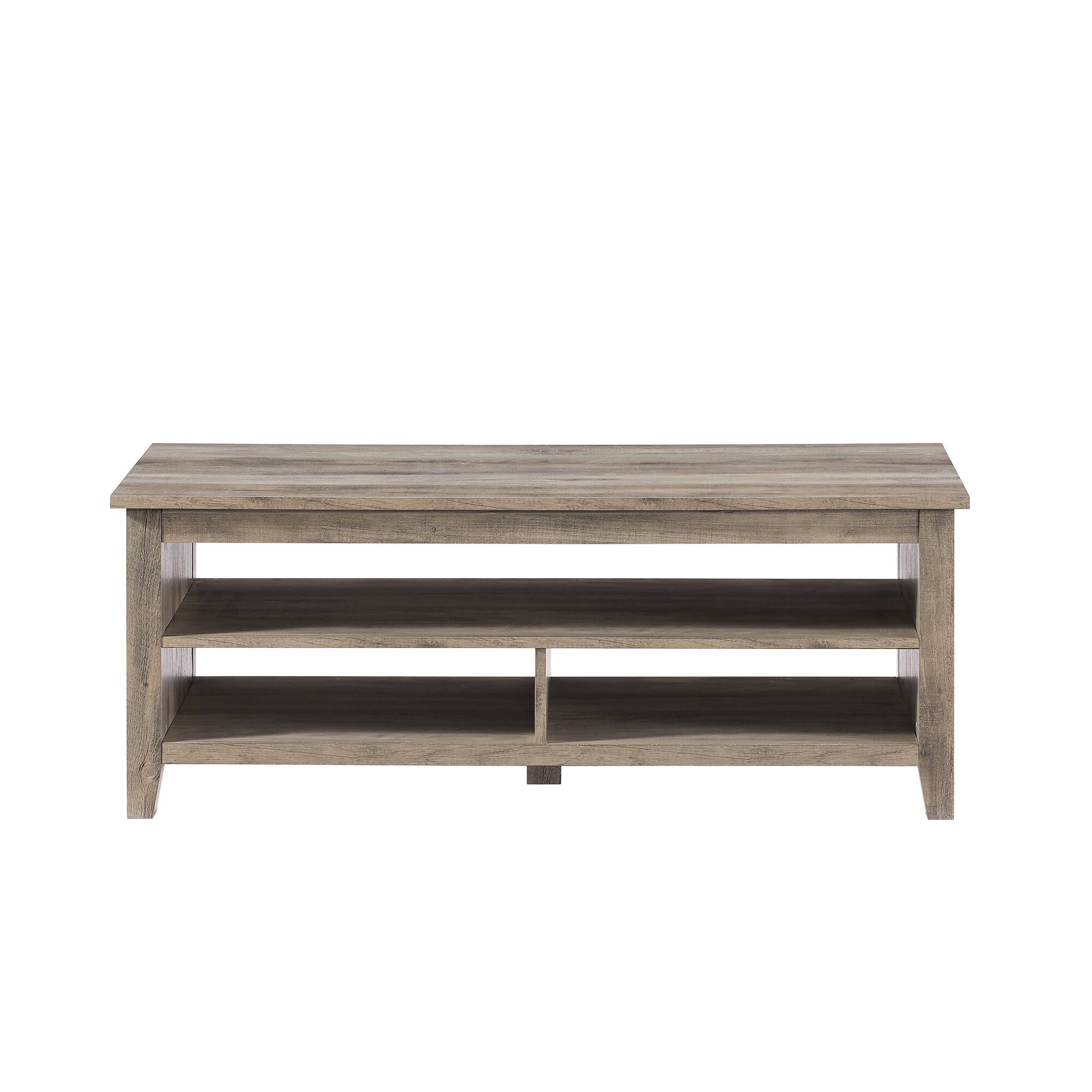 Alt View Zoom 24. Walker Edison - Coastal Grooved-Panel Storage Coffee Table - Grey Wash.