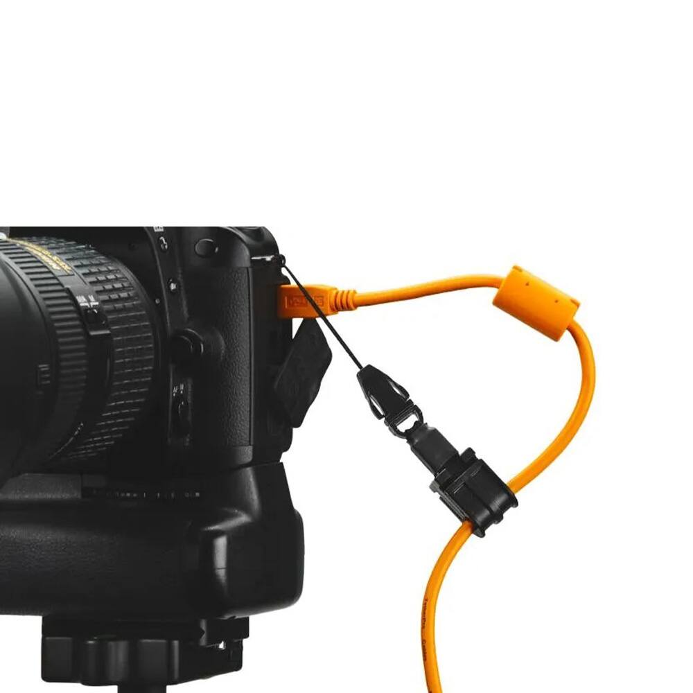 Angle. Tether - Tether Tools TetherPro USB 2.0 to Mini-B 5-Pin, 15' (4.6m), High-Visibility Orange - Orange.